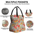 thumbnail image 3 of Pioneer Flower Floral Print Pattern Drawstring Lunch Bag Women - Drawstring Lunch Bag Insulated for Work Office - Stain-Resistant Large Lunchbags for Women with Multi-Pockets, 3 of 6