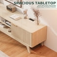 thumbnail image 5 of Jableast 57" Fluted TV Stand, Media Console Table with Adjustable Shelves & Power Outlet, Mid-Century Modern Entertainment Center for Living Room, Natural Wood, 5 of 9
