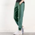 thumbnail image 4 of Wide Leg Sweatpants Women Tall MIUOWANP Women Warm And Cold Cotton Pants Lightweight Plus Size High Waist Casual Versatile Women Pants Long Pants Green XXXL, 4 of 5