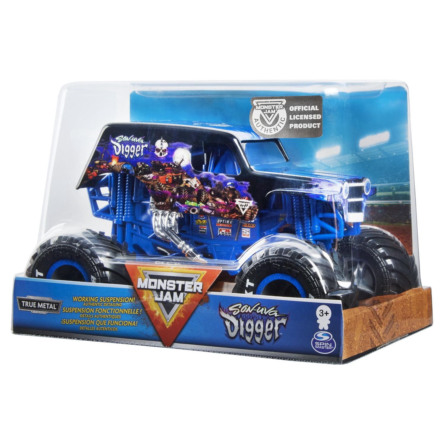 Monster Jam, Monster truck authentique Son-uva Digger en métal moulé à l'échelle 1:24