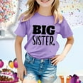 thumbnail image 2 of Toddler T Shirts Big Sister Letter Prints T Shirt for Kids Toddler Girls Casual Birthday Short Sleeve Shirts Girls T Shirts Light Purple 8 Years-9 Years, 2 of 4