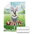 thumbnail image 2 of Happy Easter Hello Spring Whippet Playing Football Cozy Fleece Blanket Dog Lover Warm Soft Throw Blanket - 13003, 2 of 5