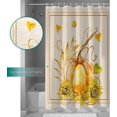 thumbnail image 2 of Fall Shower Curtain Pumpkin with Fallen Leaves Shower Curtains for Bathroom Leaf Sunflowers Bath Curtains Sets for Autumn Thanksgiving Seasonal Bathroom Decor Polyester Fabric Waterproof 36 x 72 in, 2 of 5