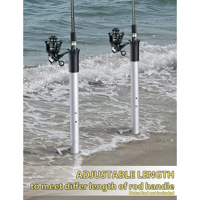 MUSVOH Sand Spikes for Surf Fishing, Surf Fishing Rod Holder with Aluminum  Alloy Tube, Foot Push
