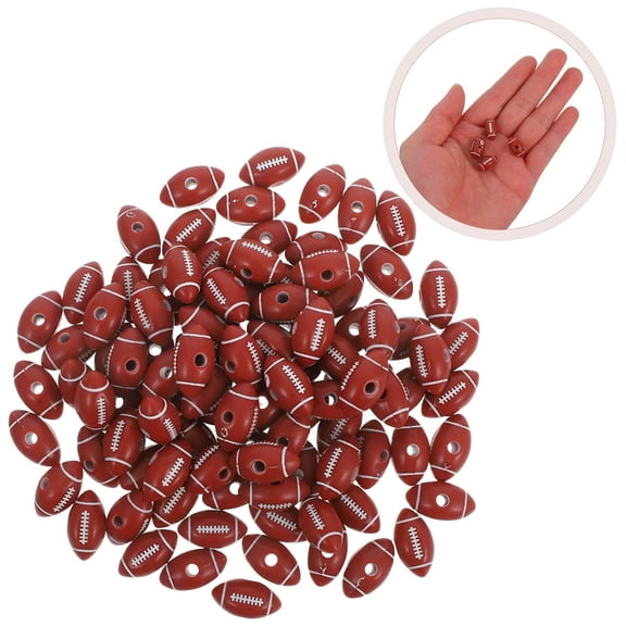 DESIGNICE 50pcs Football Beads Acrylic Sport Beads For Jewelry Making Necklace Bracelet Craft Diy Football Charms Decoration Accessories