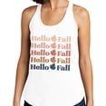 thumbnail image 2 of Hello Fall Tank Top Fitted Racerback Women's Small White, 2 of 5