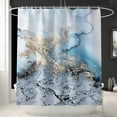 thumbnail image 4 of BSHAPPLUS® 16 Pcs Blue Gold Marble Shower Curtain Set with Non Slip Sponge Bath Mats,Waterproof Polyester Fluid Ink Shower Curtain with 12 Hooks,Luxury Bathroom Decor Set for Home Apartment Airbnb, 4 of 6