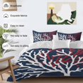 thumbnail image 4 of Red White Coral Duvet Cover Set, Summer Ocean Nautical Coastal Navy Blue Soft Duvet Cover Full Size Bedding Set 4 Pieces, 1 Quiltcover and 2 Pillowcases with Zipper, 1 Bed Sheet for All Seasons, 4 of 9