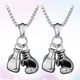 thumbnail image 3 of 2 piezas de un conjunto creativo collar de guantes de boxeo de cadena para el cuello collar de metal colgante de moda punk para mujer hombre (plata), 3 of 5