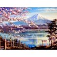 thumbnail image 1 of 5D DIY Diamond Embroidery Landscape House Mosaic Sale Japanese Diamond Painting Cherry Blossoms Cross Stitch40x50round Gao Jinjia LED, 1 of 2