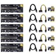 thumbnail image 1 of Version Riser 009C Plus PCI-E 1X 4X 8X 16X Extender Riser Card PCIE PCI Graphics Extension Miner Mining B,5 * PCI-E 16X adapter card 5 * PCI-E 1X small card 5 * USB data cable 5 * ATA power cable, 1 of 8