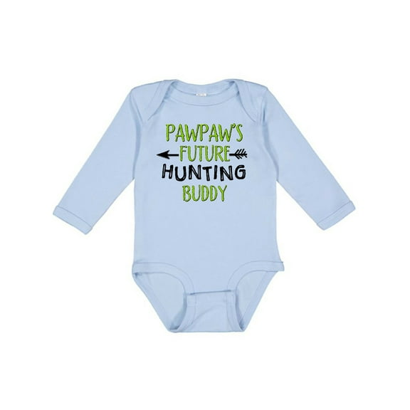 Inktastic Pawpaws Future Hunting Buddy Boys or Girls Long Sleeve Baby Bodysuit