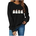 thumbnail image 2 of Xdegoge Christmas Shirts Women Long Sleeve Round Neck Top Cute Snowman Print Sweatshirt Family Xmas Holiday Graphic Tee Top Clothes for Christmas Ceremony, 2 of 4