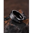 thumbnail image 7 of King Will 8mm Black Tungsten Wedding Band, Men's Rings Black and White Stone-Shaped Wrinkled Foils Inlay, Engegement Beveled Edge Ring for Men Women, Comfort Fit, Durable, Size 13, 7 of 7