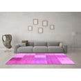 thumbnail image 3 of Ahgly Company Indoor Round Checkered Pink Modern Area Rugs, 4' Round, 3 of 4