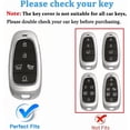thumbnail image 2 of Key Fob Cover Compatible with Hyundai Sonata Santa Fe Tucson 2024-2021 Keychain Case Holder Protector,A:white, 2 of 6