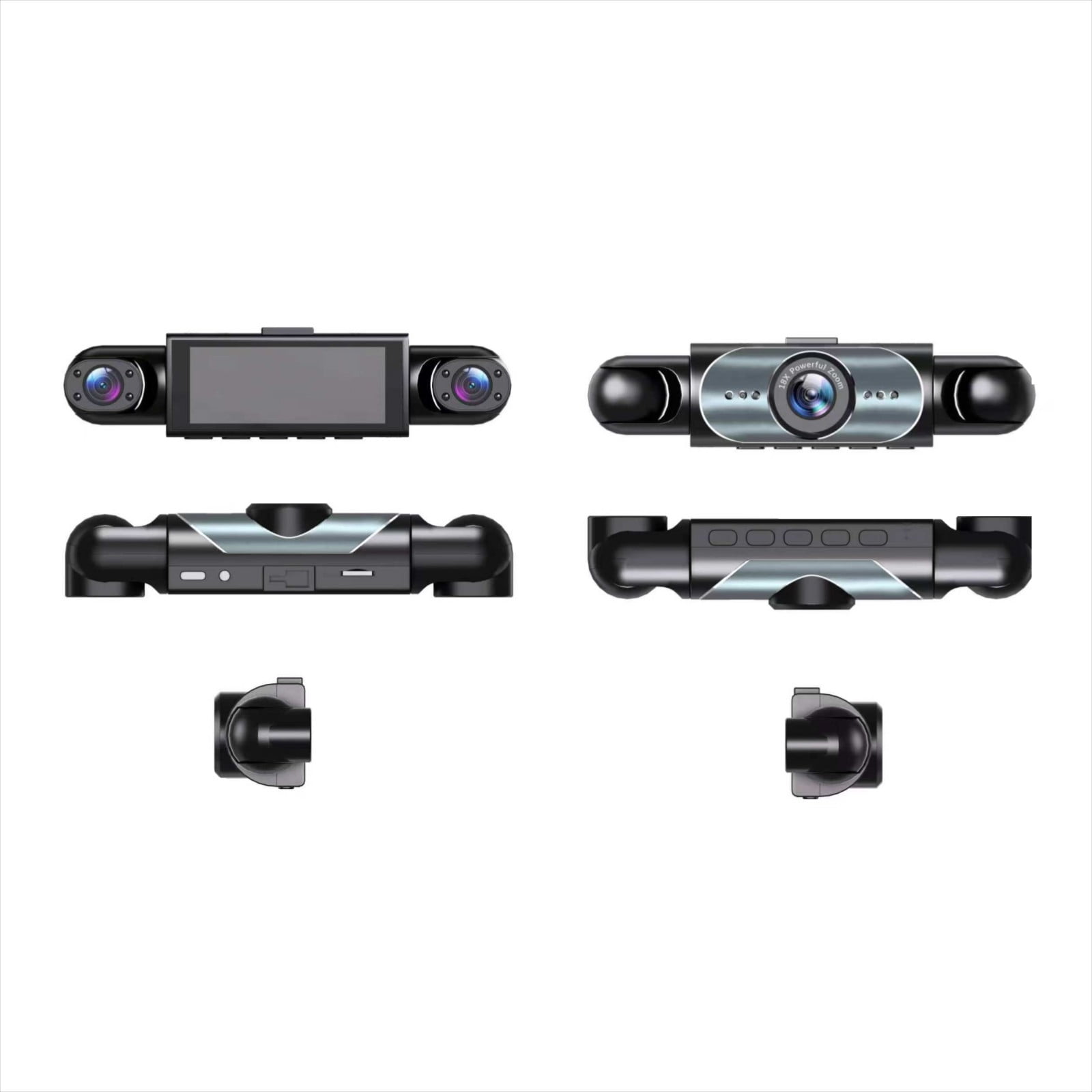 Kchsji Full View Car Dashcam 360° 4-Channel 1080P Full HD Recording Infrared Night Vision G-Sensor Loop Recording Plug-In Power For Vehicles Taxi Fleet Family Driving Safety Protection