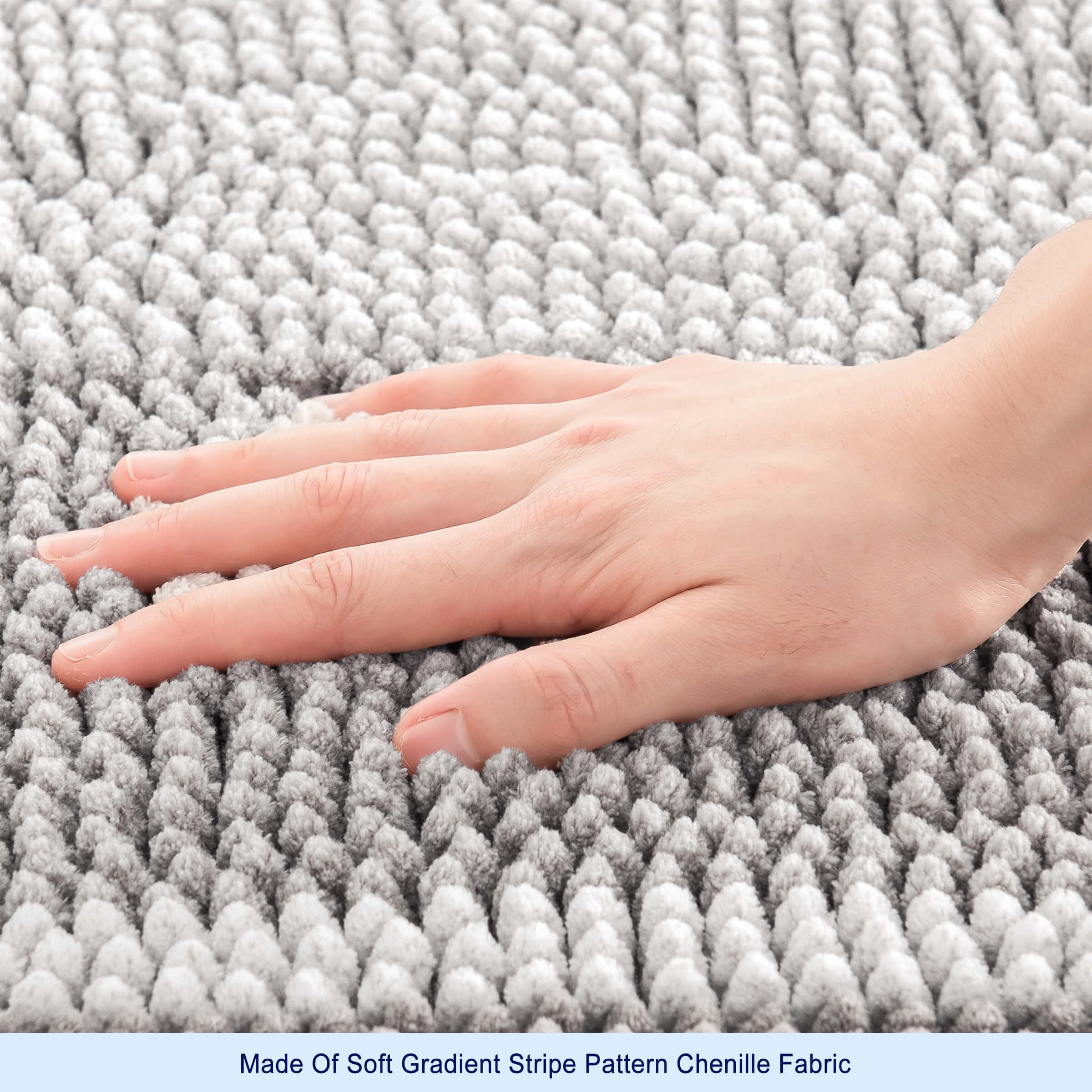 Subrtex Bathroom Rugs Chenille Plush Bath Mat Water Absorbent ,20"x32", Taupe Brown