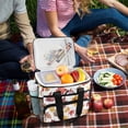 thumbnail image 5 of FORMRS Insulated Cooler Bag 24 Cans Capacity Soft Leakproof Lunch Box with Side Pockets, Gray Autumn Leaves, 5 of 7