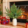 thumbnail image 1 of SouMaox Christmas Flannel Bouquet, Artificial Rattan Flowers, Realistic Artificial Greenery, Festive Table Centerpiece for Decor, 1 of 9