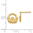 thumbnail image 3 of 14k Yellow Gold Claddagh Stud Earrings Ball Button Celtic, 3 of 7