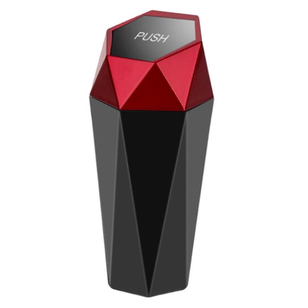 Cubo Basura para Coche Con Diamante A Prueba Fugas Con Tapa para Coche Oficina (rojo)
