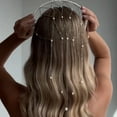 thumbnail image 5 of Women Headband with Imitation Pearls Tassel Droplet Design Wedding Hair Hoop Birthdays Parties Hair Accessory, 5 of 8
