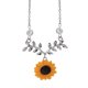 thumbnail image 3 of Conjunto de 4 piezas de joyas de aleación para mujer, collar, pendiente, anillo y pulsera con forma de girasol (plata), 3 of 3