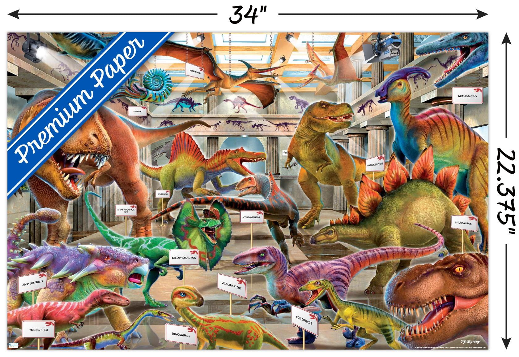 PD Moreno - Dinosaur Museum Wall Poster, 22.375" x 34"