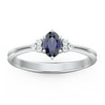 thumbnail image 2 of Birthstone Oval Ring with Shoulder Accents - Blue Sapphire (September), 2 of 5