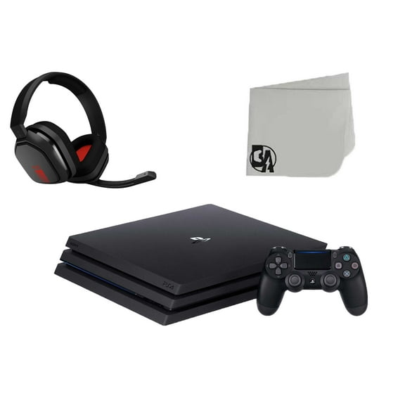 Pre-Owned Sony PlayStation 4 Pro Black 1TB Gaming Console with Astro A10 Gaming BOLT AXTION Bundle Black Red