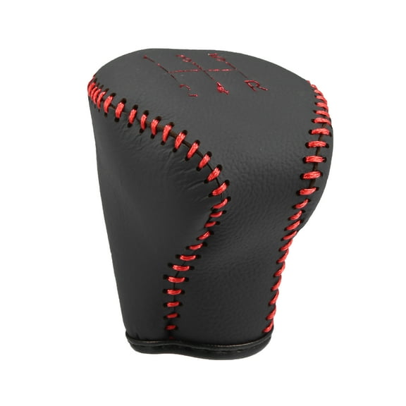 Unique Bargains Gear Shifting Knob Cover Automatic Transmission Lever Trim for Hyundai Elantra Faux Leather Black Red