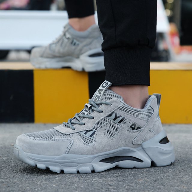 Tenis Zapatillas de trabajo indestructibles de corte bajo antideslizantes para hombres a prueba de pinchazos (46 gris) Likrtyny Tenis De Mujer Tenis De Hombre