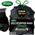 thumbnail image 2 of 120 Count 30 Gallon Drawstring Garbage Bags Non Rip Black Super Strong 113.5L Multi Purpose Trash Bags For Kitchen Garden Home Commercial Use, 2 of 5