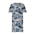 thumbnail image 5 of Puyaiuu New Womens Dresses Summer Casual V-Neck Short Sleeve Mid-Length Dress Soft Comfort with Pocket Print Plus Size Summer Dresses, 5 of 6