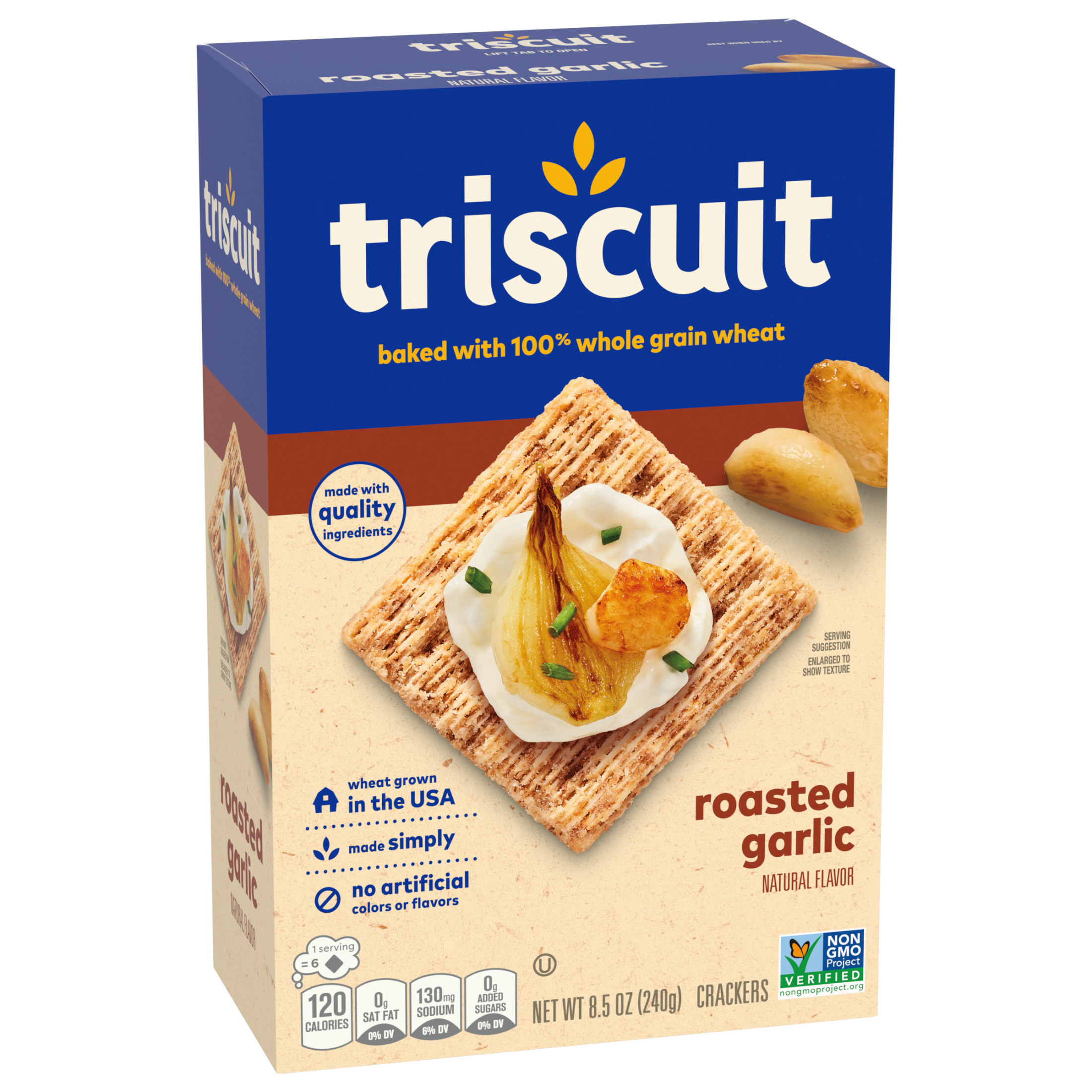 Triscuit Roasted Garlic Whole Grain Wheat Crackers, 8.5 oz - image 4 of 18