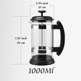 thumbnail image 2 of 34Oz 1000ml de té de de café francés, émbolo de acero inoxidable, Material de grado alimenticio Baoblaze Cafetera de prensa francesa, 2 of 8