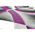 thumbnail image 5 of Premium 3D Hand Carved Modern 2x7 2x8 Runner Rug Contemporary 2305 Grey Gray Purple, 5 of 11