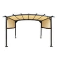 thumbnail image 2 of Perfect Garden 12' L x 9' W Outdoor Patio Steel Frame Pergola with Retractable Canopy Shade, Color Beige, 2 of 5