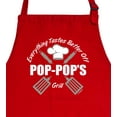 thumbnail image 2 of ThisWear BBQ Grill Accessories Everything Tastes Better Off Pop-Pops Grill Chef Apron Two Pocket Apron Red, 2 of 7