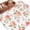 White, variant on Peach Round Area Rug 5Ft Washable Circle Rugs for Living Room Bedroom, Spring Floral Green Leaf Botanical Pink Fruit Rustic Non-Slip Carpet Floor Mats Indoor Outdoor Carpet Runner Home Decor