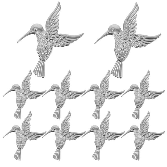 WEUVEB 10pcs Metal Bird Wall Decor Set Iron Design for Home Living Room Bedroom Decoration