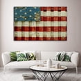thumbnail image 2 of HFDF Canvas Prts Wall Art - The American Flag Retro Worn Patriotic Theme Modern Wall Decor Home Decor Stretched Gallery Canvas Wrap Giclee Prt & Ready to Hang 14x11inch Framed, 2 of 5