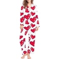 thumbnail image 4 of Aoiroe Silk Satin Pajamas Set,Galentines Day Pajamas 2-Piece Silky Pj Set 2 Piece Lounge Set Pj Set Button Down Sleepwear Loungewear Couples Valentines Pajamas Z4-White L, 4 of 5