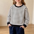 thumbnail image 2 of fatyb Sweatshirt for Toddler Cotton Striped Long Sleeve Boys Girls Crewneck Tops Kids Fashion Clothes, 2 of 6