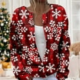 thumbnail image 2 of Xmyrz Fall Cardigans For Women Lightweight Christmas Open Front Casual Winter Cardigan Jacket Vogue Button Down Print Cardigan Casual Tops, 2 of 5