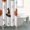 thumbnail image 4 of Halloween Pumpkins Witch Hats and Bats Shower Curtain 36"x72" ,Bathroom Decorative Shower Curtains Set with 12 Hooks,Modern Waterproof Washable Shower Curtain, 4 of 6