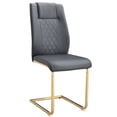 thumbnail image 5 of JERFIT Modern Upholstered Dining Chairs Set of 4, Gray PU Leather Side Chairs with Gold Metal Legs for Kitchen, Dining Room, Office, 5 of 9