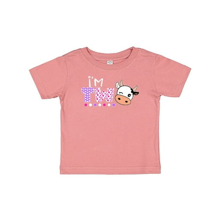 

Inktastic I m 2 Cute Cow and Polka Dots Gift Baby Boy or Baby Girl T-Shirt