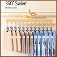 thumbnail image 3 of Closet Organizer with 12 Clips, Pants Hangers with Clips, Legging Organizer 360° Rotating Space Saving Hanging Closet Organizers and Storage (Wood, 1PC), 3 of 7
